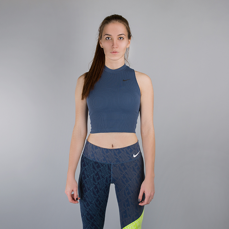женский синий топ Nike Dry Crop 830389-464 - цена, описание, фото 2